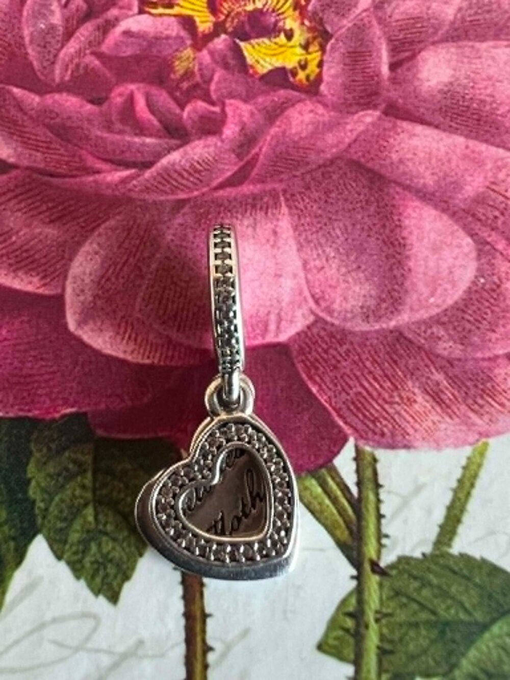 Authentic Pandora Beloved Mother Dangle #791883CZ